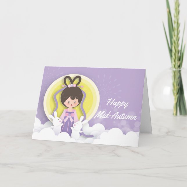 Chang’e Måne Festival Papercut Kort (Framsida)