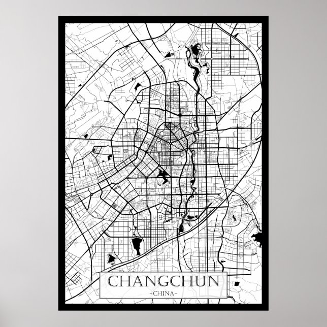 Changchun Kina Karta Poster (Framsidan)