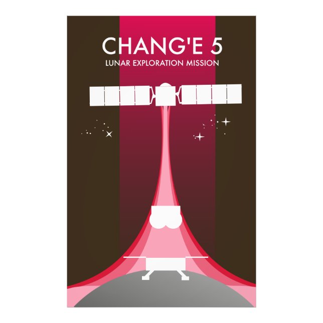 Chang'e 5 Lunar Exploration Uppdrag Fototryck (Framsidan)