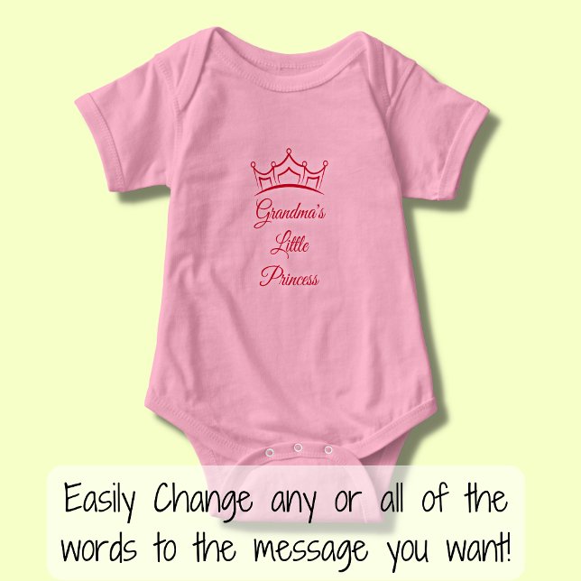 Change Grandmother Name Grandma's Little Princess T Shirt (Skapare uppladdad)