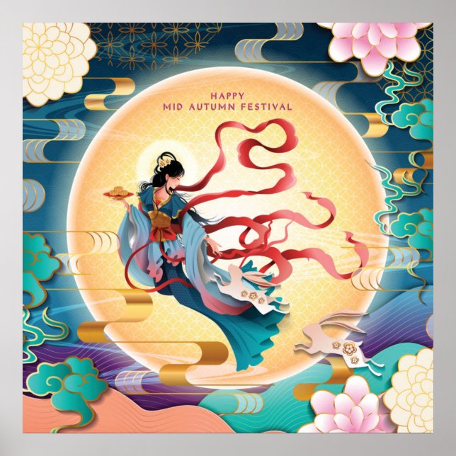 Chang'e på månen midhöstfestival poster (Framsidan)