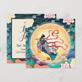 Chang'e på månen under Mid-Hösten Fest Inbjudningar