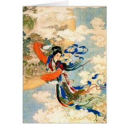 Chang'e som flyger till Måne Hälsningskort