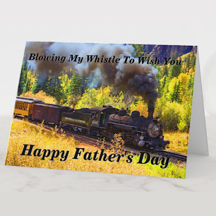 Change Text Add Name Steam Train Father's Day Kort