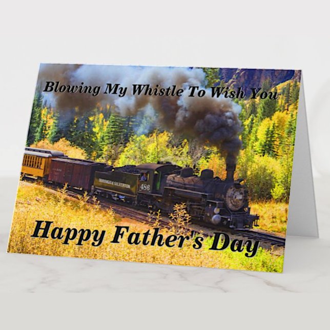 Change Text Add Name Steam Train Father's Day Kort (Skapare uppladdad)