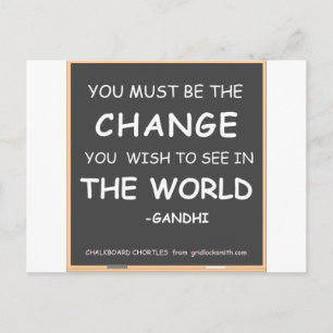 Change-World-Gandhi Vykort