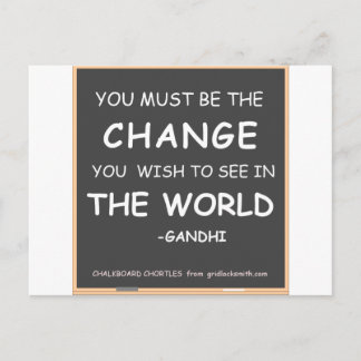 Change-World-Gandhi Vykort