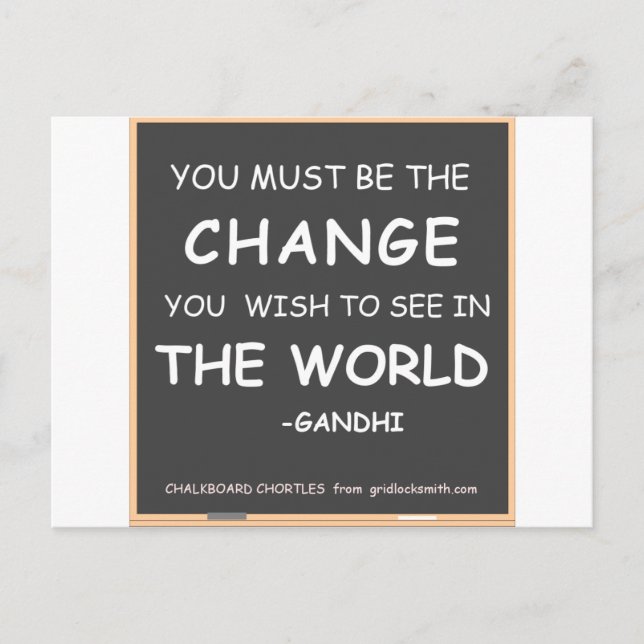 Change-World-Gandhi Vykort (Framsida)