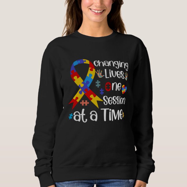 Changing Lives One Session At A Time ABA SPED Ther T Shirt (Framsida)