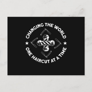 Changing The World Barber Beard Vykort