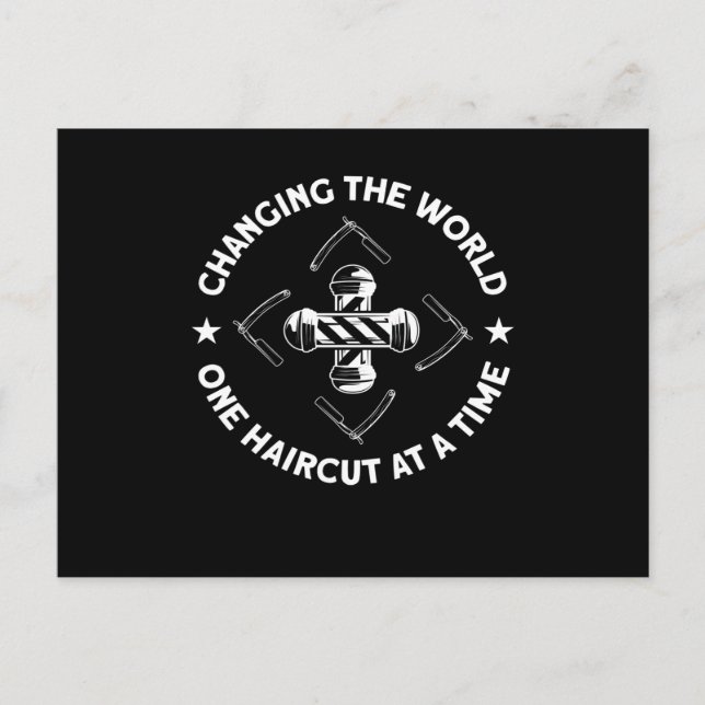 Changing The World Barber Beard Vykort (Framsida)