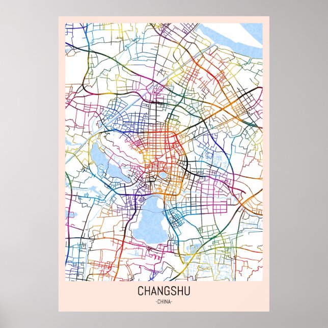 Changshu China City Karta Poster (Framsidan)
