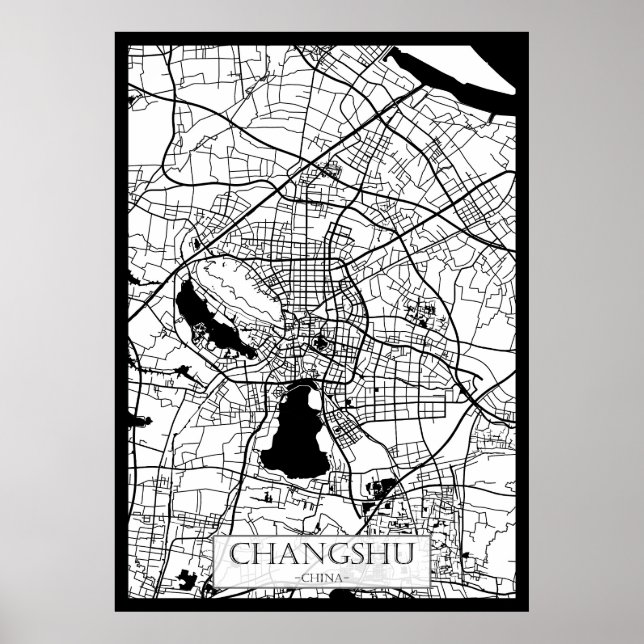 Changshu Kina Stadskarta Poster (Framsidan)