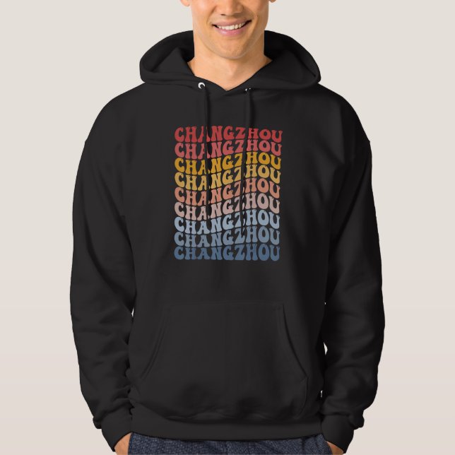Changzhou City Groovy Retro Hoodie (Framsida)
