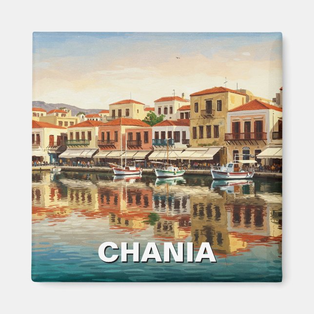 Chania Greece Travel Magnet (Framsidan)