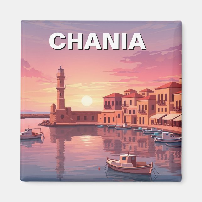 Chania Greece Travel Magnet (Framsidan)