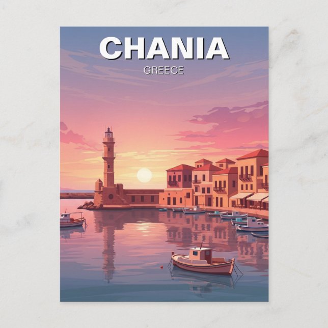 Chania Greece Travel Vykort (Framsida)
