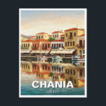 Chania Greece Travel Vykort<br><div class="desc">Chania, som ligger nordvästra kusten om Kreta, Greklands största ö, är en stads rik i historia, kultur och fantastiska Medelhavslandskap. Chania är känd för sin charmerande gamla stad och blandar venetianska, ottomanska och grekiska influenser, som återspeglas i dess arkitektur, smala stigar och färgstarka vattenfront. Den venetianska hamnen med 1600-talets fyr...</div>