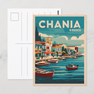 Chania Greece vintage-stränder ger gåssouvenirer Vykort