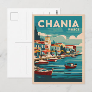 Chania Grekland vintage stränder gåvor souvenirer Vykort