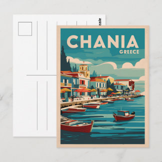 Chania Grekland vintage stränder gåvor souvenirer Vykort