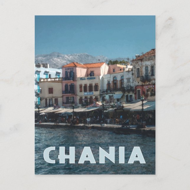 Chania Harbour, Kreta Grekland Vykort (Framsida)