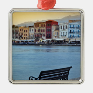 Chania i skymningen, Chania, Kreta, Grekland Julgransprydnad Metall