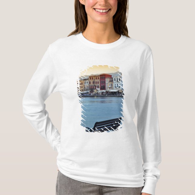 Chania in dusk, Chania, Kreta, Grekland T Shirt (Framsida)