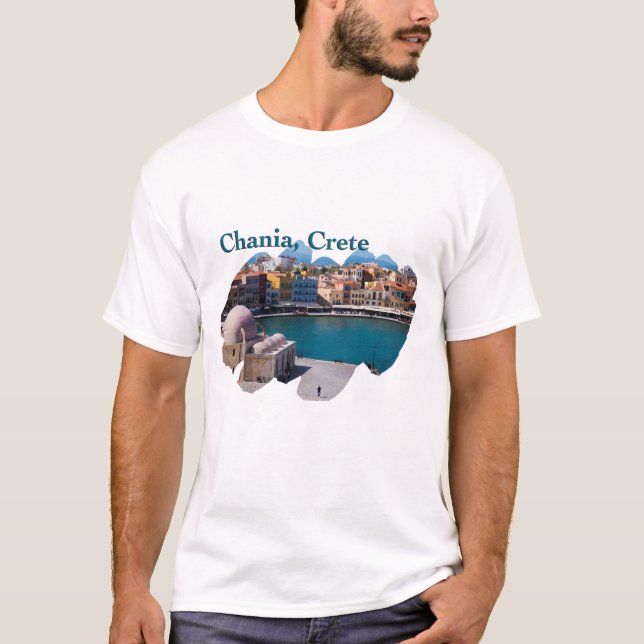 Chania, Kreta: Venetian Harbour T Shirt (Framsida)