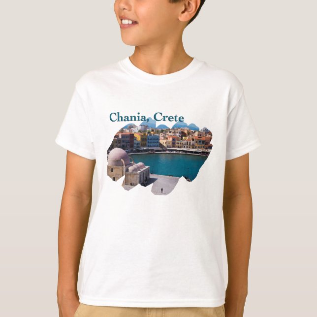Chania, Kreta: Venetisk hamn T Shirt (Framsida)