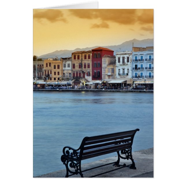 Chania vid dusk, Chania, Kreta, Grekland Hälsningskort (Framsidan)