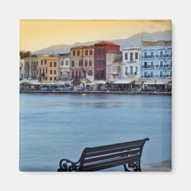 Chania vid dusk, Chania, Kreta, Grekland Magnet (Framsidan)