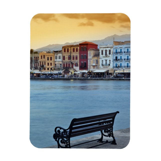 Chania vid dusk, Chania, Kreta, Grekland Magnet (Vertikal)