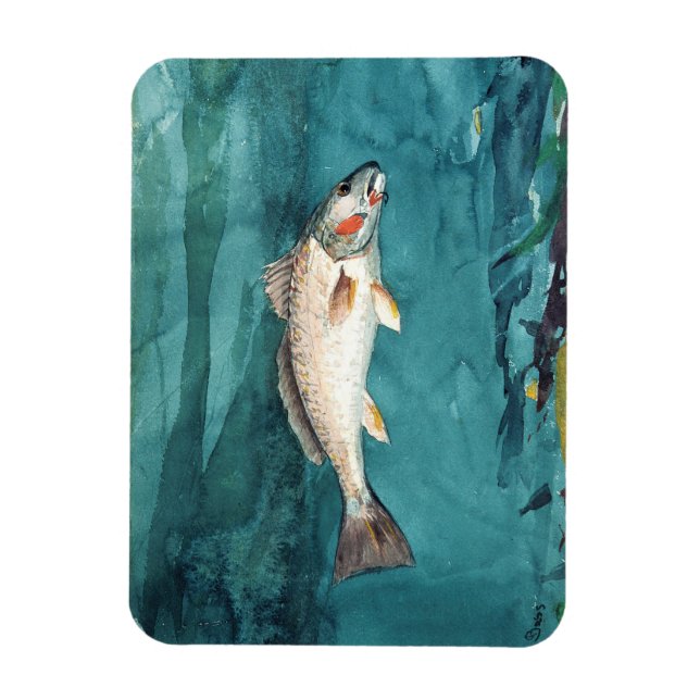 Channel Bass Fish American Painting by Homer Magnet (Vertikal)