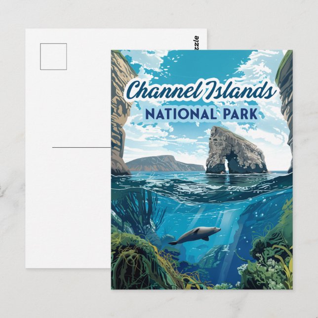 Channel Islands National Park California Ocean Vykort (Fram/baksida)