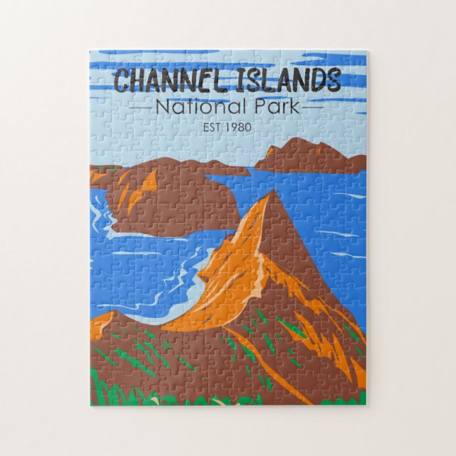 Channel Islands National Park California Vintage Pussel (Vertikal)