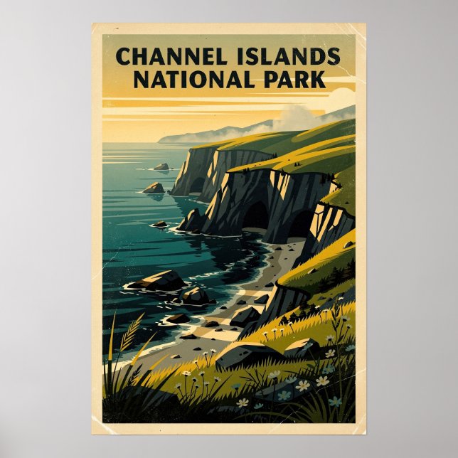 Channel Islands Nationalpark Retro Poster (Framsidan)