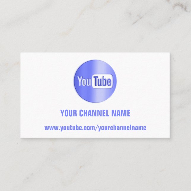 CHANNEL NAMN DU TUBER LOGOTYP QR CODE BLUE WHITE VISITKORT (Framsida)