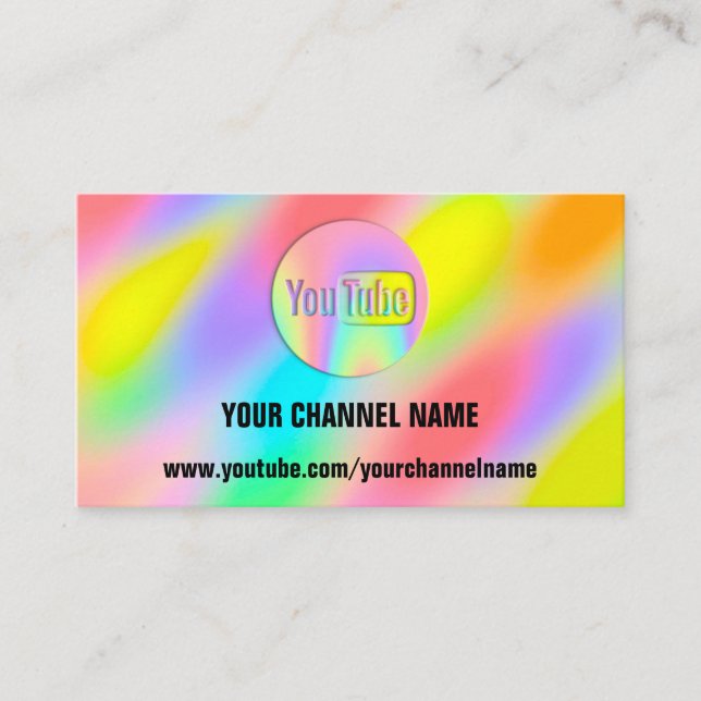 CHANNEL NAMN DU TUBER LOGOTYP QR CODE RAINBOW VIP VISITKORT (Framsida)