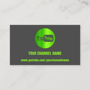 CHANNEL NAMN YOUTUBER LOGOTYP QR CODE GRÅTT GRÖN VISITKORT
