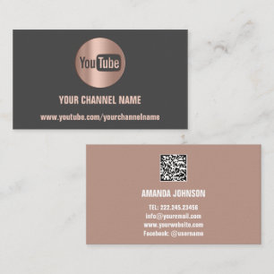 CHANNEL NAMN YOUTUBER LOGOTYP QR CODE GRÅTT VISITKORT