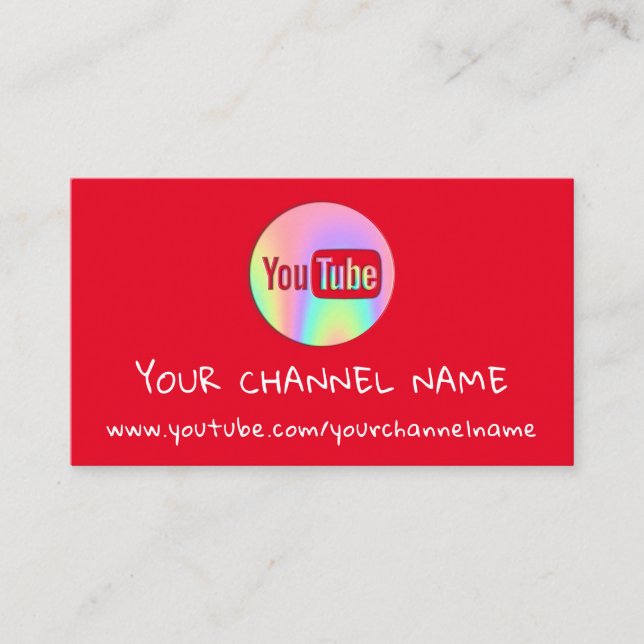 CHANNEL NAMN YOUTUBER LOGOTYP QR CODE RED VISITKORT (Framsida)