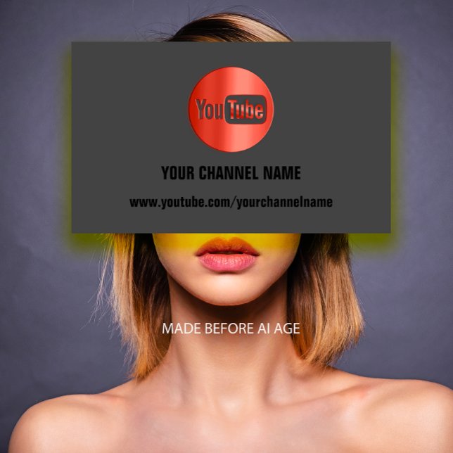 CHANNEL NAMN YOUTUBER LOGOTYP QR CODE RED VISITKORT (CHANNEL NAME YOUTUBER LOGO QR CODE RED BUSINESS CARD)