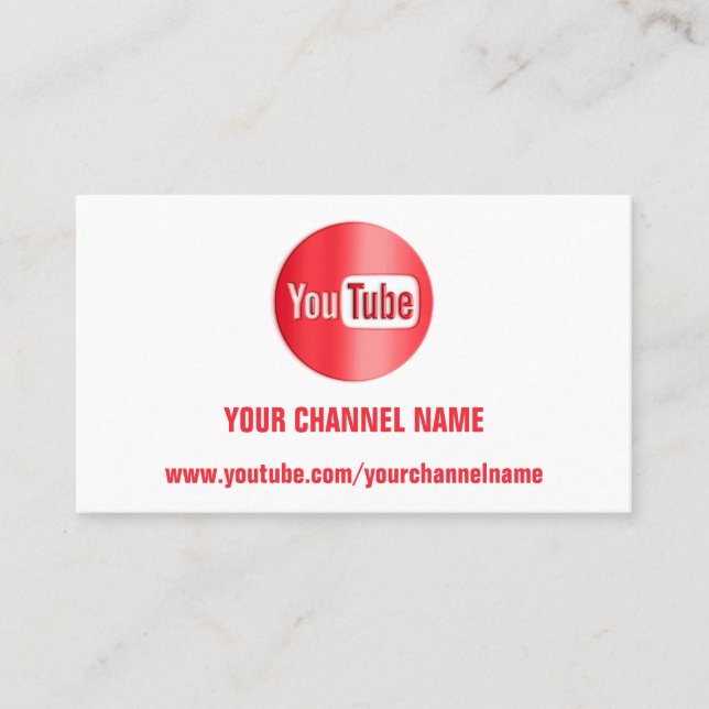 CHANNEL NAMN YOUTUBER LOGOTYP QR CODE RED WHITE VISITKORT (Framsida)