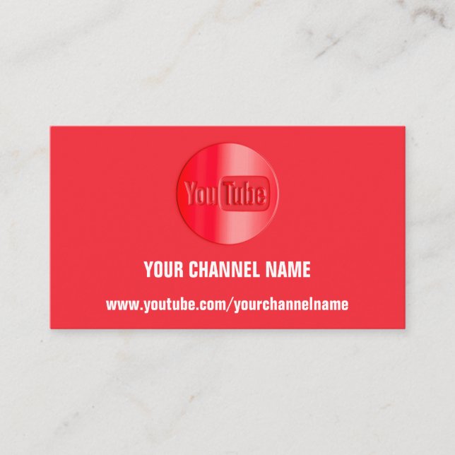 CHANNEL NAMN YOUTUBER LOGOTYP QR CODE RED WHITE VISITKORT (Framsida)