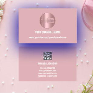 CHANNEL NAMN YOUTUBER LOGOTYP QR CODE ROSA VISITKORT