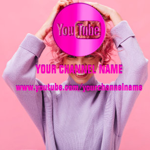 CHANNEL NAMN YOUTUBER LOGOTYP QR CODE ROSA WHITE VISITKORT