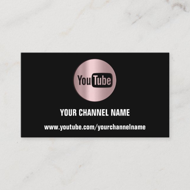 CHANNEL NAMN YOUTUBER LOGOTYP QR RO BLACK MODERN VISITKORT (Framsida)