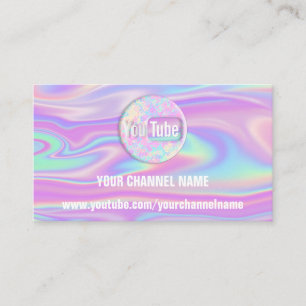 CHANNEL NAMN YOUTUBER SUSCRIBE LOGOTYP HOLOGRAFI Q VISITKORT