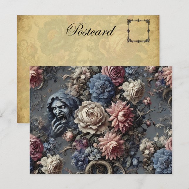 Channeling the Veil - Gothic Victorian Helg Vykort (Fram/baksida)